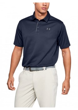 Męska koszulka do golfa UNDER ARMOUR Tech Polo - granatowa ze sklepu Sportstylestory.com w kategorii T-shirty męskie - zdjęcie 183686622
