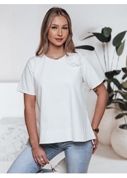T-shirt damski BINDA ecru Dstreet RY2486 ze sklepu DSTREET.PL w kategorii Bluzki damskie - zdjęcie 183687063