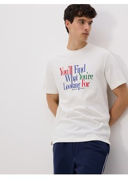 Reserved - T-shirt comfort z nadrukiem - złamana biel ze sklepu Reserved w kategorii T-shirty męskie - zdjęcie 183687294