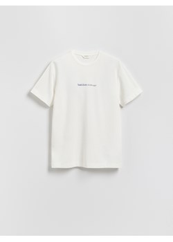 Reserved - T-shirt comfort z nadrukiem - złamana biel ze sklepu Reserved w kategorii T-shirty męskie - zdjęcie 183687314