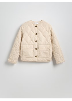 Reserved - Pikowana kurtka oversize - kremowy ze sklepu Reserved w kategorii Kurtki damskie - zdjęcie 183687332
