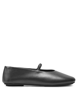 Calvin Klein Baleriny Ballerina W/Strap Pearl Lth HW0HW02136 Czarny ze sklepu MODIVO w kategorii Balerinki - zdjęcie 183689011