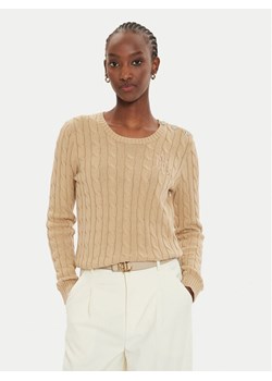 Lauren Ralph Lauren Sweter 200932223005 Beżowy Slim Fit ze sklepu MODIVO w kategorii Swetry damskie - zdjęcie 183689052