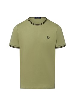Fred Perry T-shirt męski Mężczyźni Bawełna khaki jednolity ze sklepu vangraaf w kategorii T-shirty męskie - zdjęcie 183691530