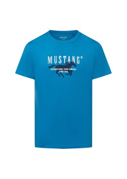 Mustang Koszulka męska - Austin Mężczyźni Bawełna niebieski nadruk ze sklepu vangraaf w kategorii Bluzki damskie - zdjęcie 183691554