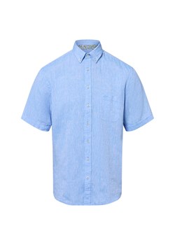 Fynch-Hatton Męska koszula casual z zawartością lnu Mężczyźni Regular Fit len jasnoniebieski marmurkowy ze sklepu vangraaf w kategorii Koszule męskie - zdjęcie 183691561