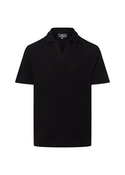 Nils Sundström Męska koszulka polo Mężczyźni Bawełna czarny wypukły wzór tkaniny ze sklepu vangraaf w kategorii T-shirty męskie - zdjęcie 183691570
