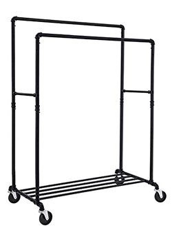 SONGMICS Garderoba stojąca w kolorze czarnym na ubrania - 100 x 162 x 59 cm ze sklepu Limango Polska w kategorii Szafy - zdjęcie 183693442