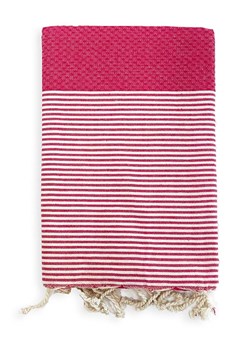 Le Comptoir de la Plage Fouta &quot;Mikanda&quot; w kolorze różowo-białym - 200 x 200 cm ze sklepu Limango Polska w kategorii Ręczniki - zdjęcie 183693574