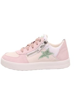 superfit Skórzane sneakersy &quot;Stella&quot; w kolorze biało-beżowo-jasnoróżowym ze sklepu Limango Polska w kategorii Buty sportowe dziecięce - zdjęcie 183694061