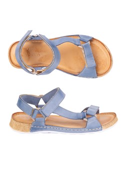 Sandały damskie barefoot-friendly Kallia skórzane niebieskie ze sklepu butyolivier w kategorii Sandały damskie - zdjęcie 183696920