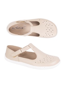 Damskie buty barefoot ze skóry naturalnej 1283 beżowe ze sklepu butyolivier w kategorii Półbuty damskie - zdjęcie 183696921