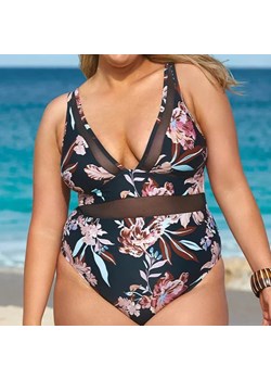 Jednoczęściowy strój kąpielowy plus size Salara - Czarny / L ze sklepu Valetta.pl w kategorii Stroje kąpielowe - zdjęcie 183698951