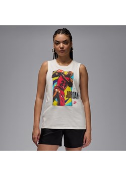Damski T-shirt bez rękawów z grafiką Jordan - Biel - id: 41385751422new - marki Jordan - 183699020 Damski T-shirt bez rękawów z grafiką Jordan - Biel ze sklepu Nike poland w kategorii Bluzki damskie - zdjęcie 183699020
