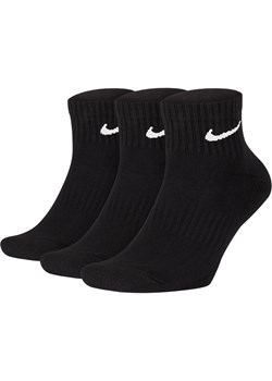 Skarpety treningowe do kostki Nike Everyday Cushioned (3 pary) - Czerń ze sklepu Nike poland w kategorii Skarpetki damskie - zdjęcie 183699022