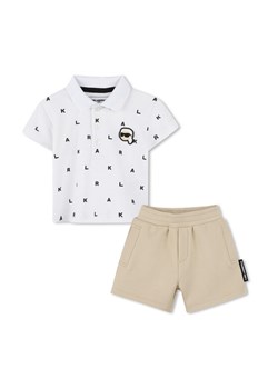 Karl Lagerfeld Kids Komplet polo i spodenki Z30501 M Beżowy Regular Fit ze sklepu MODIVO w kategorii Komplety niemowlęce - zdjęcie 183701014