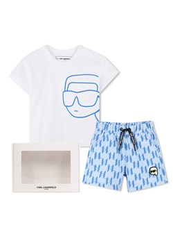 Karl Lagerfeld Kids Komplet t-shirt i spodenki Z30498 M Niebieski Regular Fit ze sklepu MODIVO w kategorii Komplety niemowlęce - zdjęcie 183701272