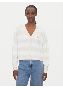 Tommy Jeans Kardigan DW0DW20968 Beżowy Relaxed Fit ze sklepu MODIVO w kategorii Swetry damskie - zdjęcie 183706452
