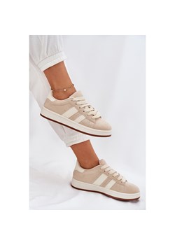 EVento Sneakersy Damskie Z Eko Zamszu Beżowe Arlenina beżowy ze sklepu ButyModne.pl w kategorii Buty sportowe damskie - zdjęcie 183708443