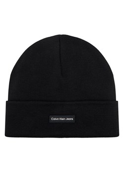Czapka Calvin Klein Jeans Inst Patch Beanie K60K612322 Czarny ze sklepu eobuwie.pl w kategorii Czapki zimowe damskie - zdjęcie 183710812