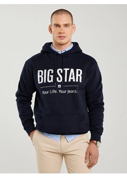 Bluza męska z kapturem z logo BIG STAR granatowa Ashlyno 403 ze sklepu Big Star w kategorii Bluzy męskie - zdjęcie 183719371