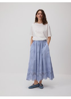 Reserved - Spódnica maxi z haftowanymi kwiatami - jasnoniebieski ze sklepu Reserved w kategorii Spódnice - zdjęcie 183720451