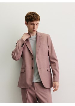 Reserved - Marynarka slim fit z domieszką wiskozy - brudny róż ze sklepu Reserved w kategorii Marynarki męskie - zdjęcie 183738122
