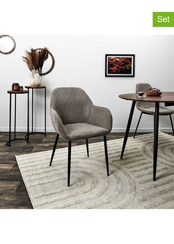 THE HOME DECO FACTORY Fotele (2 szt.) w kolorze szarobrązowym - 59 x 85 x 55,7 cm ze sklepu Limango Polska w kategorii Pufy i siedziska - zdjęcie 183739074