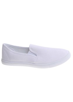 Białe materiałowe tenisówki slip on /C5-2 17772  T282/ ze sklepu Pantofelek24.pl w kategorii Trampki damskie - zdjęcie 183740592