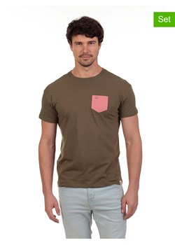 The Time of Bocha Koszulki (2 szt.) w kolorze czarnym i oliwkowym ze sklepu Limango Polska w kategorii T-shirty męskie - zdjęcie 183740910