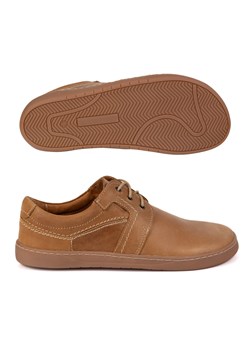 BAREFOOT Męskie buty skórzane sznurowane minimalistyczne 115KZ jasno brązowe ze sklepu butyolivier w kategorii Półbuty męskie - zdjęcie 183742644