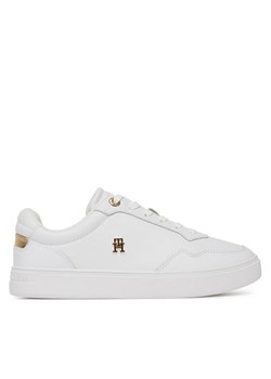 Sneakersy Tommy Hilfiger Essential Elevated Court Sneaker FW0FW08758 Biały ze sklepu eobuwie.pl w kategorii Buty sportowe damskie - zdjęcie 183747471