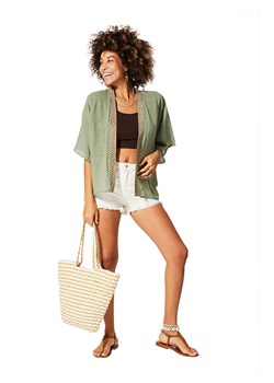 Aller Simplement Kimono w kolorze zielonym ze sklepu Limango Polska w kategorii Swetry damskie - zdjęcie 183750582