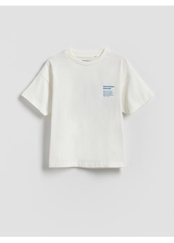 Reserved - T-shirt z aplikacją - złamana biel ze sklepu Reserved w kategorii T-shirty chłopięce - zdjęcie 183753701