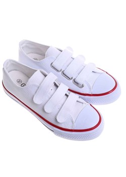 Trampki damskie białe na rzepy /G9-2 17785 GF285/ ze sklepu Pantofelek24.pl w kategorii Trampki damskie - zdjęcie 183753770