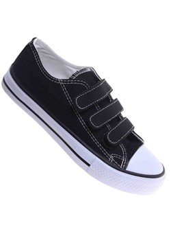 Trampki damskie czarne na rzepy /B2-2 17787 GF285/ ze sklepu Pantofelek24.pl w kategorii Trampki damskie - zdjęcie 183754584