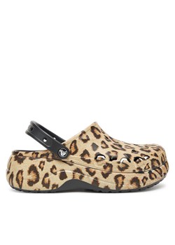 Klapki Crocs BAYA PLATFORM CLOG 208712-0C4 Beżowy ze sklepu eobuwie.pl w kategorii Klapki damskie - zdjęcie 183756184