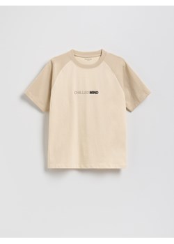Reserved - T-shirt z nadrukiem - kremowy ze sklepu Reserved w kategorii T-shirty chłopięce - zdjęcie 183756833