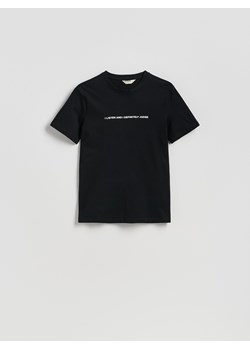 Reserved - T-shirt regular z nadrukiem - czarny ze sklepu Reserved w kategorii T-shirty męskie - zdjęcie 183759853