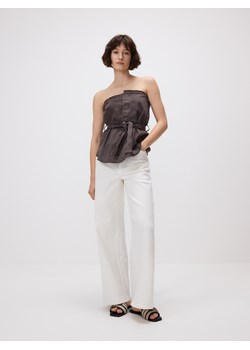 Reserved - Top z paskiem - dark grey jeans ze sklepu Reserved w kategorii Bluzki damskie - zdjęcie 183760142