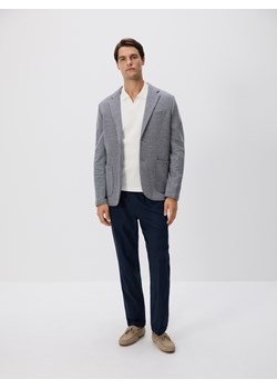 Reserved - Dzianinowa marynarka slim fit - granatowy ze sklepu Reserved w kategorii Marynarki męskie - zdjęcie 183760214