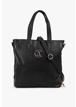 Czarna Torebka Shopper na Ramię z Paskiem z Regulacją Vemeriana ze sklepu renee.pl w kategorii Torby Shopper bag - zdjęcie 183760491