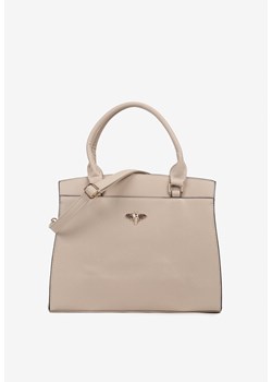 Ciemnobeżowa Torebka Trapezowa z Aplikacją w Kształcie Owada Moonbelle ze sklepu renee.pl w kategorii Torby Shopper bag - zdjęcie 183761232