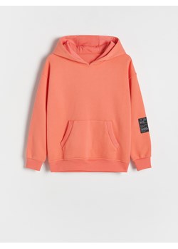 Reserved - Bawełniana bluza z kapturem - koralowy ze sklepu Reserved w kategorii Bluzy chłopięce - zdjęcie 183763143