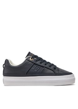 Sneakersy Tommy Hilfiger Essential Vulc Sneaker Monogram FW0FW07945 Granatowy ze sklepu eobuwie.pl w kategorii Buty sportowe damskie - zdjęcie 183764373