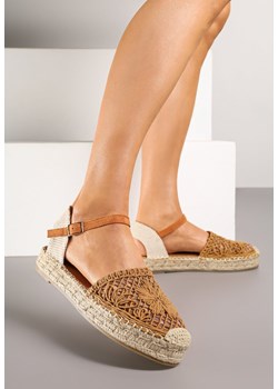 Brązowe Ażurowe Sandały Espadryle Ozdobione Plecionką Ralarelle ze sklepu renee.pl w kategorii Espadryle damskie - zdjęcie 183767614