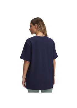 Damska koszulka z nadrukiem Under Armour UA HWT OS Collegiate SS - granatowa ze sklepu Sportstylestory.com w kategorii Bluzki damskie - zdjęcie 183768893