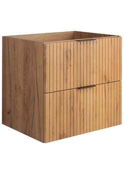 Ryflowana łazienkowa szafka z szufladami 60 cm dąb craft złoty H8-G98 ze sklepu Edinos.pl w kategorii Szafki i regały łazienkowe - zdjęcie 183769600