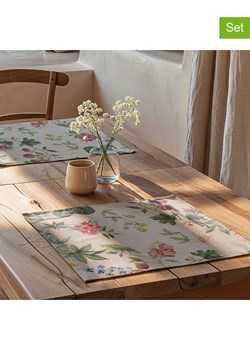 Mint Rugs Podkładki stołowe (2 szt.) w kolorze kremowo-zielono-różowym - 50 x 40 cm ze sklepu Limango Polska w kategorii Podkładki na stół - zdjęcie 183770752