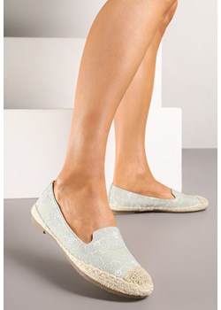 Jasnozielone Espadryle Ozdobione Plecionką i Motywem Kwiatów Ralanne ze sklepu renee.pl w kategorii Espadryle damskie - zdjęcie 183772582